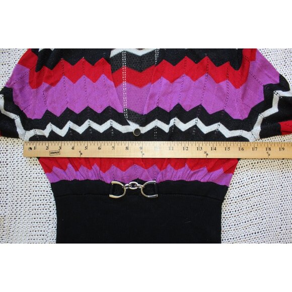 VTG Cache Chevron Blouse Size Medium Long Sleeves Top Zig Zag Y2K 90'S As Is - Picture 3 of 7